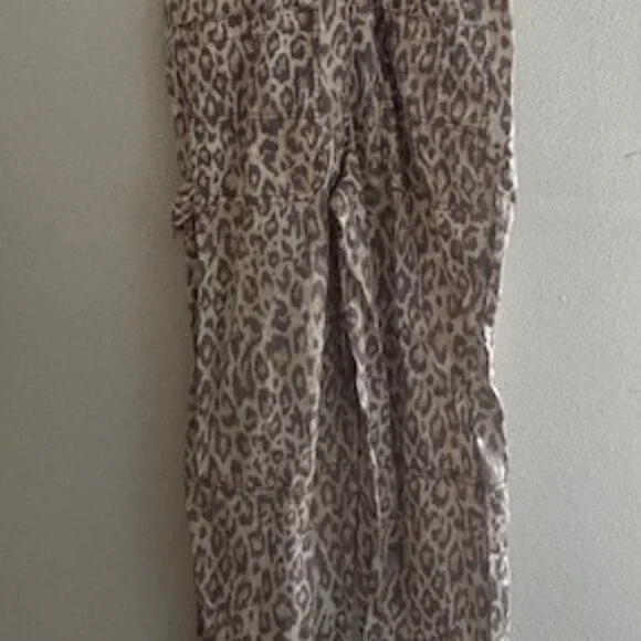 Urban Outfitters Camille Leopard Print Cheetah Cotton Zip Racerback Overalls NEW - Picture 15 of 16